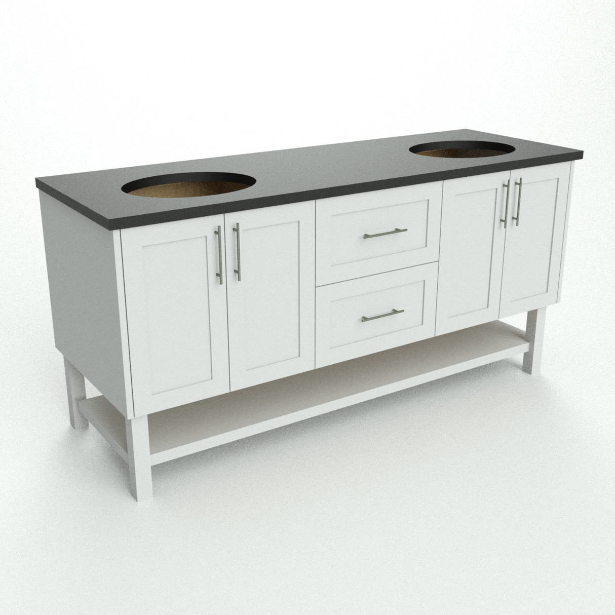 Rosalie Custom Bathroom Vanity - Double Sinks - 60 in. - 72 in. - 84 in. - 96 in.