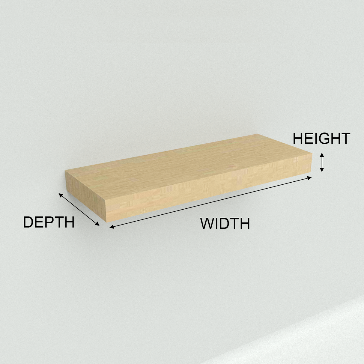 Custom Size Floating Shelves - 12 in. to 60 in. - Floating Shelves Kitchen - Floating Bathroom Shelves