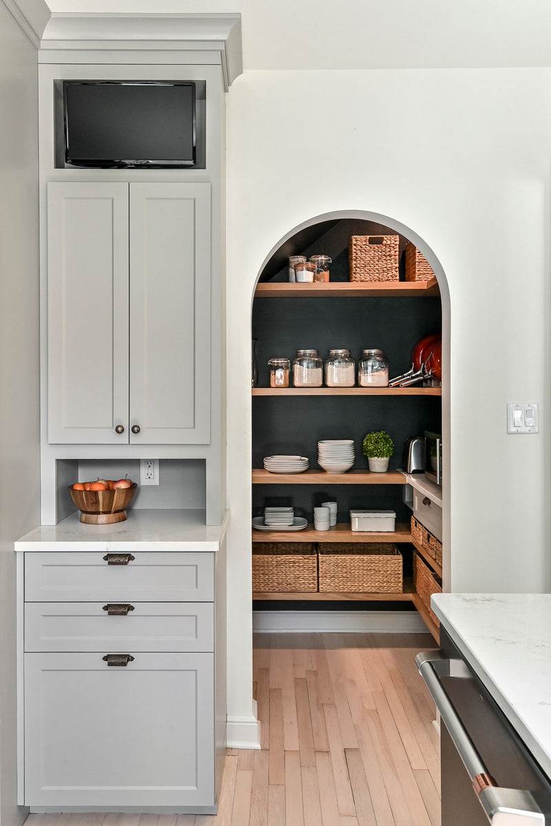arched doorway pantry