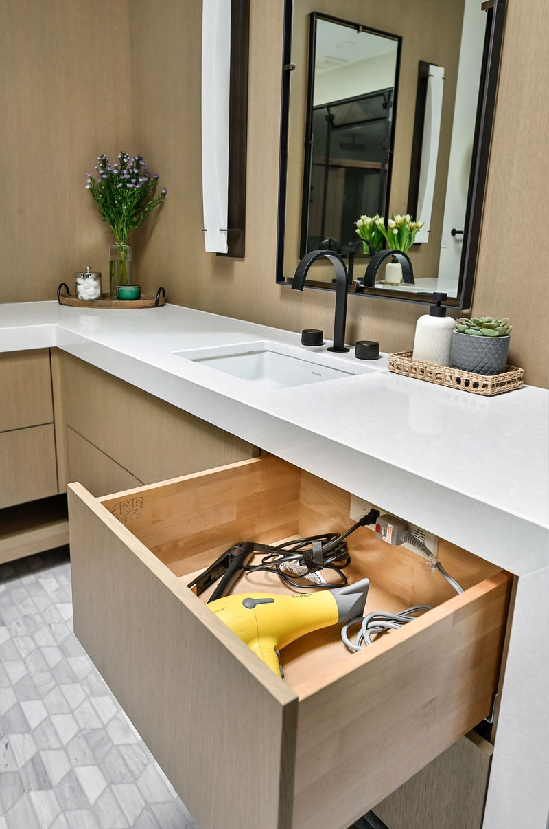 docking drawer in vanity