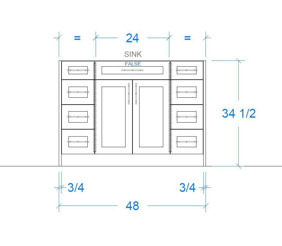 Ellis vanity 1 sink measurements