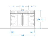 Ellis vanity 1 sink measurements