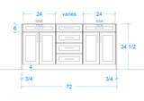 Ellis vanity 2 sinks measurements