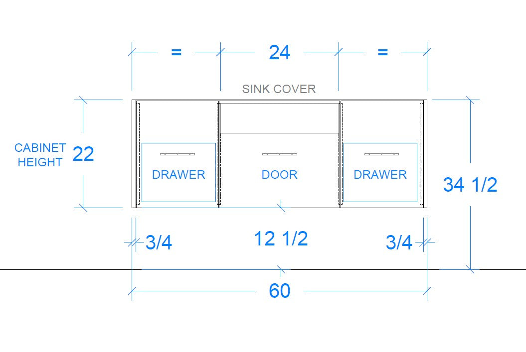 Custom Floating Bathroom Vanity - 42 in. to 96 in. - 1 Sink - Frank Collection - Wall-Mounted - Without Top