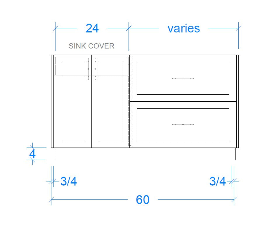 Geneva vanity 1 sink  measurements