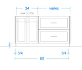 Geneva vanity 1 sink  measurements