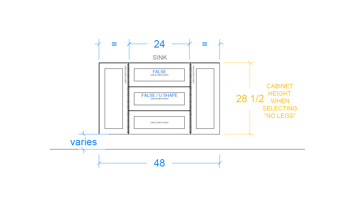 Harlan vanity 1 sink measurements