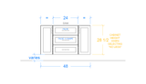Harlan vanity 1 sink measurements
