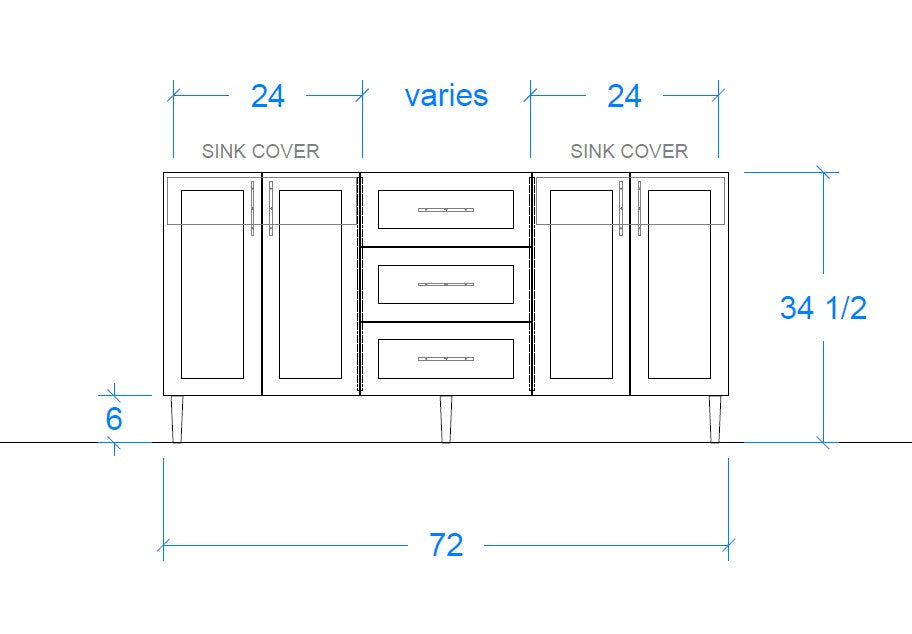 Harlan vanity 2 sinks measurements