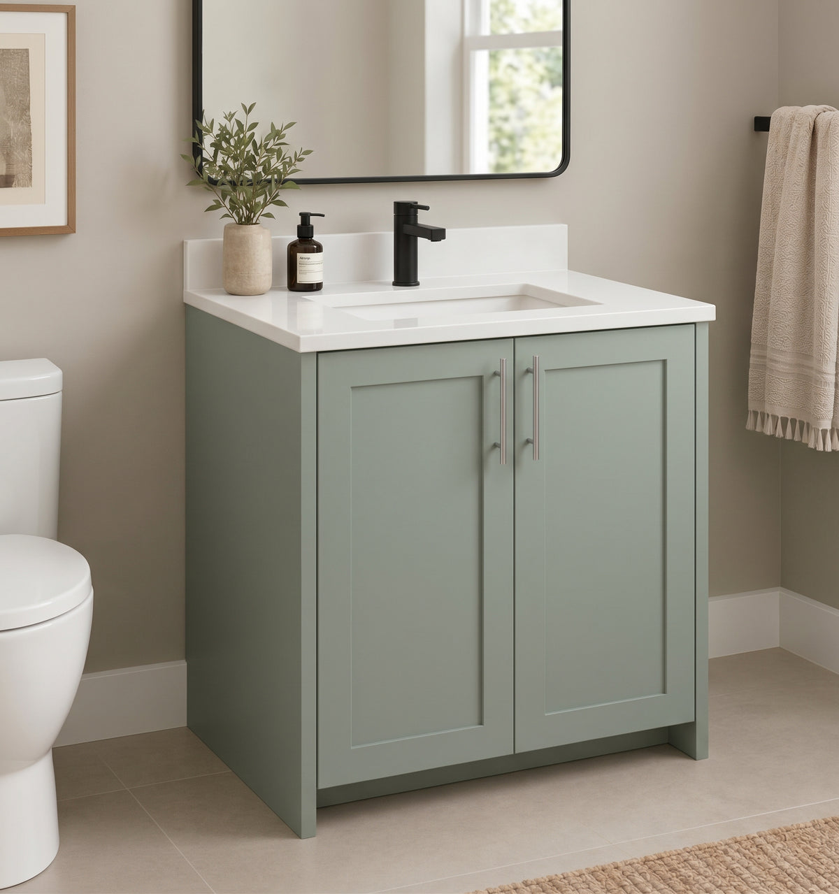 Nora Custom Bathroom Vanity or Sink Cabinet - 18 in. - 24 in. - 30 in. - 36 in.