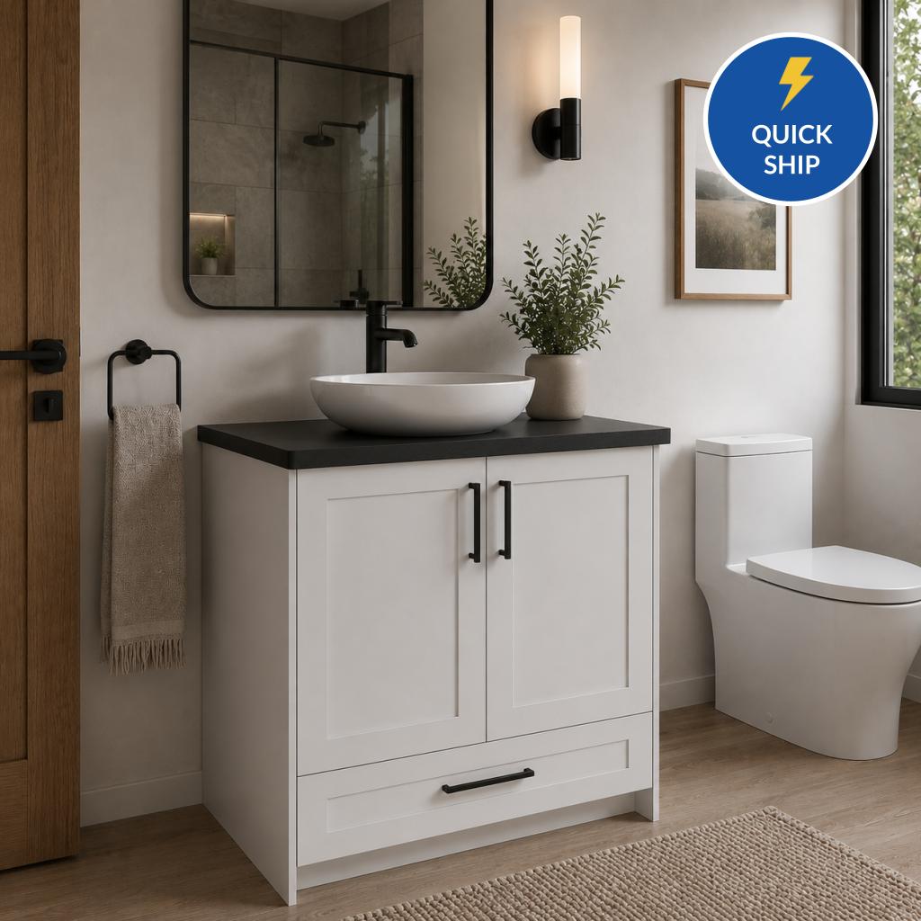 Quick Ship - Monroe Custom Bathroom Vanity - 1 Sink - 24 in. to 36 in.