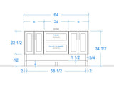 Rosalie vanity 1 sink measurements