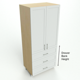 tall cabinet 2 door 3 drawer