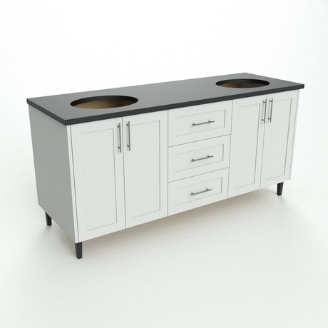 Harlan Custom Bathroom Vanity - Double Sinks - 60 in. - 72 in. - 84 in. - 96 in.