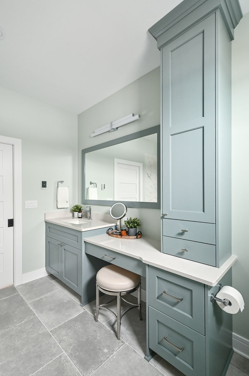 teal vanity
